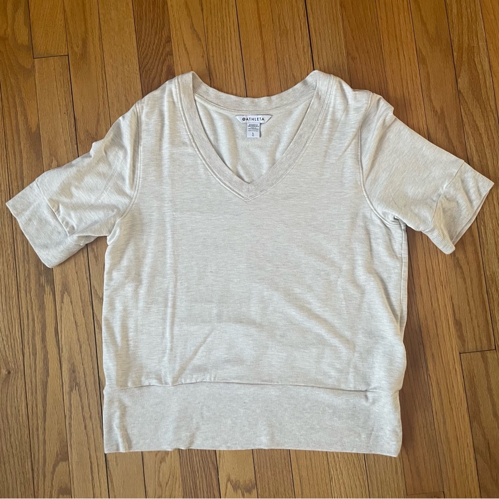 Athleta short sleeve sweatshirt women’s size Large